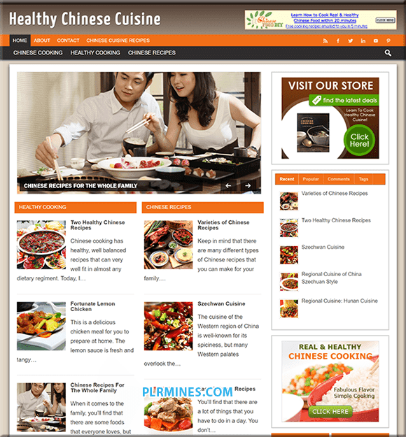 China Cuisine PLR Niche Blog