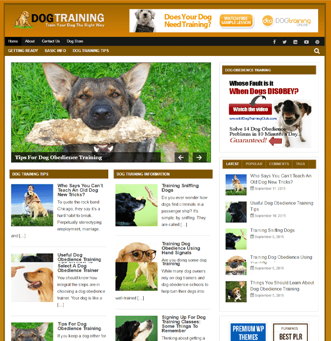 Formación de perros PLR Blog