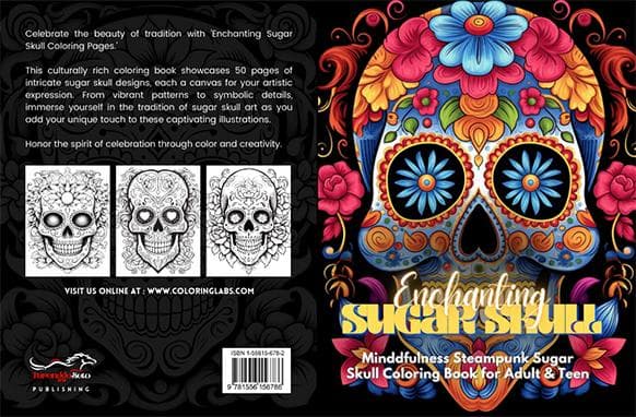 Encantador Sugar Skull Adult Coloring Book