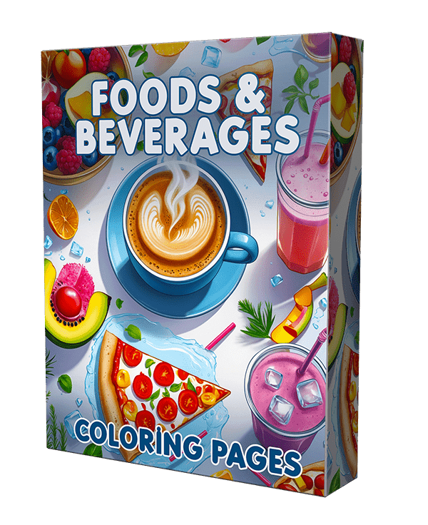 Páginas para colorear alimentos y bebidas