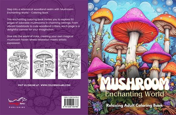 Mushroom Encantador libro para colorear adulto