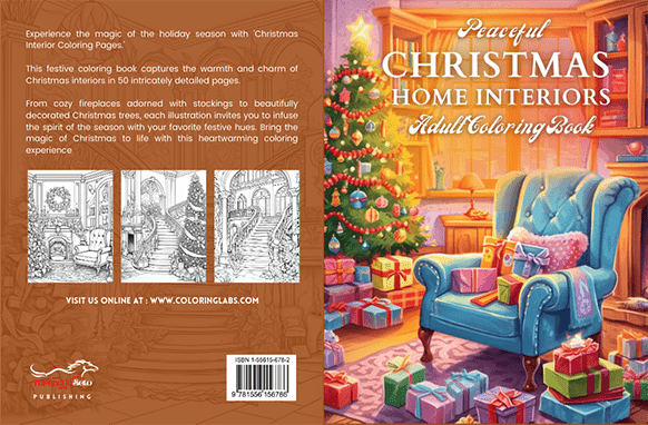 Peaceful Christmas Home Interiors Coloring Book