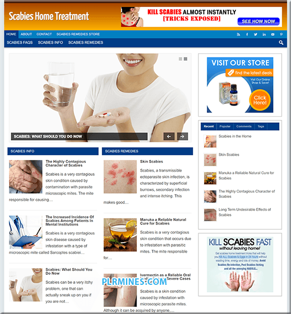 Scabies Tratamiento Sitio Web de WordPress