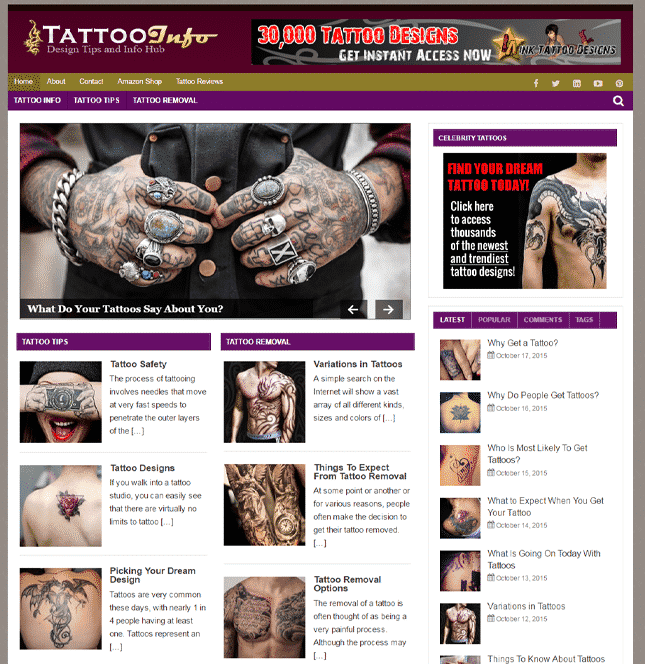 Diseños de tatuaje PLR Blog