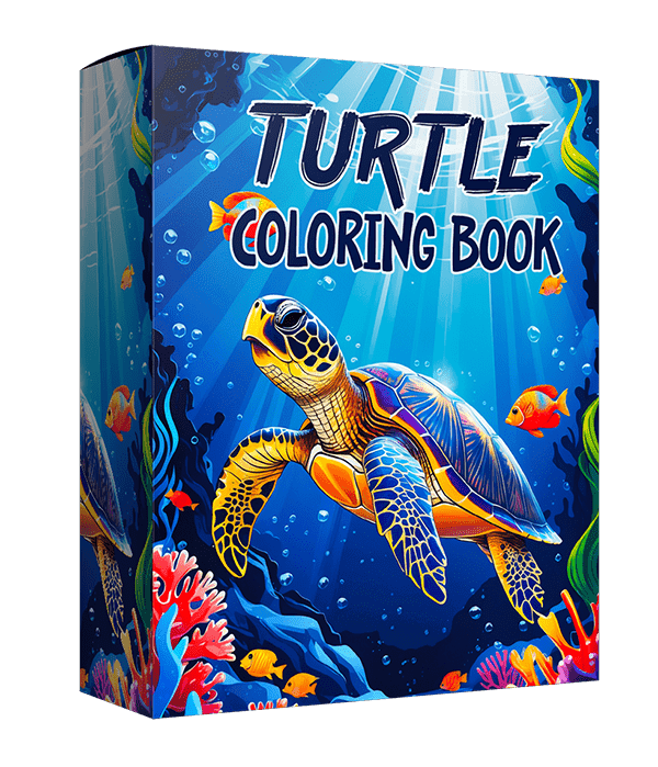 Hojas de libro para colorear tortuga para niños