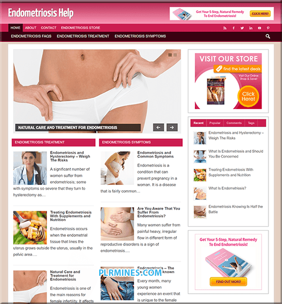 Endometriosis Ayuda Afiliado WP Sitio Web