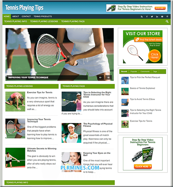 Sitio de consejos de juego de tenis