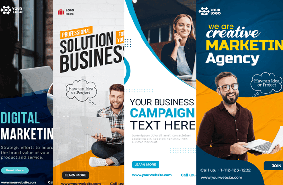 Plantillas de anuncios verticales de negocios