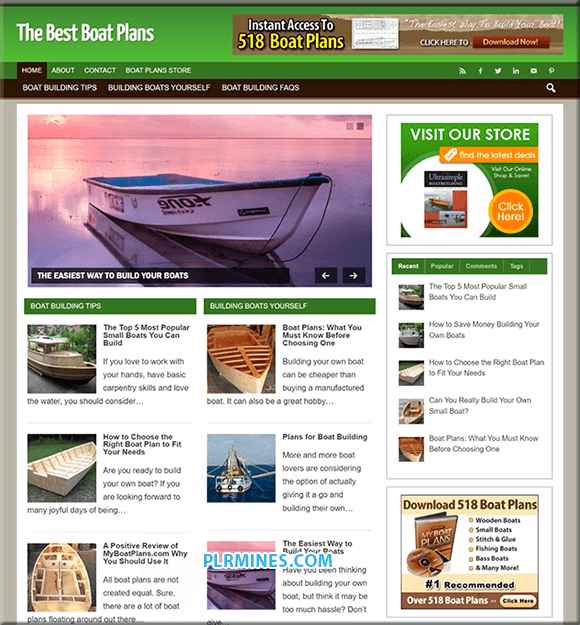 Planes de barco PLR WordPress Blog