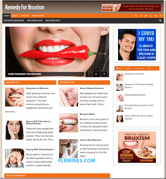 Bruxismo Remedy PLR Niche Blog