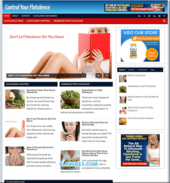 Página Web de Control de Flatulence PLR