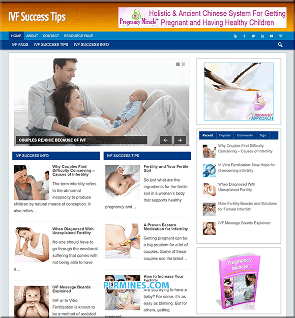 IVF Consejos de éxito Blog de Niche PLR
