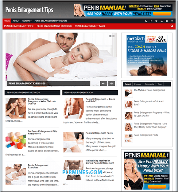 Penis Ampliación Niche WordPress sitio web