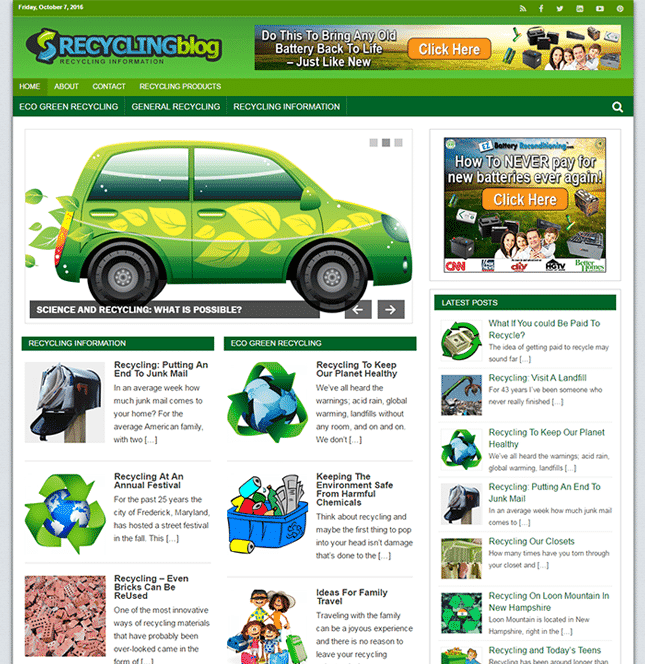 Reciclaje PLR Blog