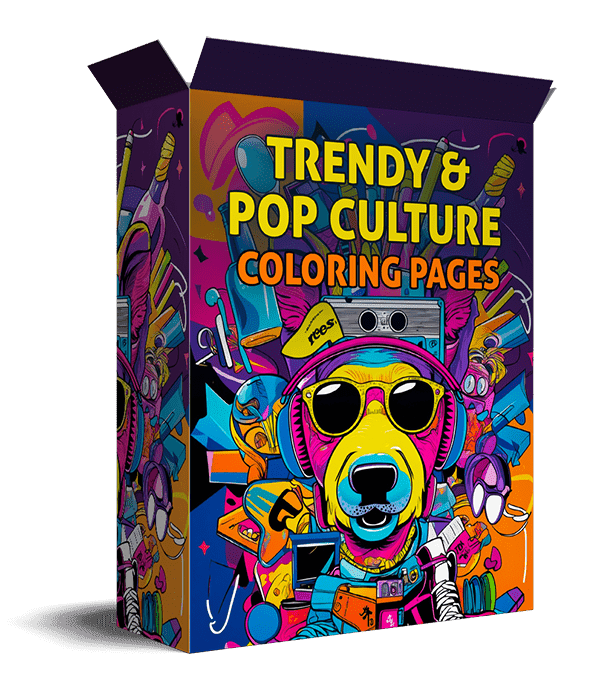 Páginas de Coloración de la Cultura de Trendy y Pop