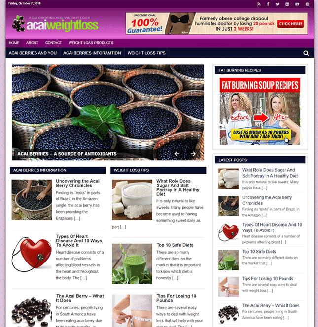 Perder peso Acai PLR Blog