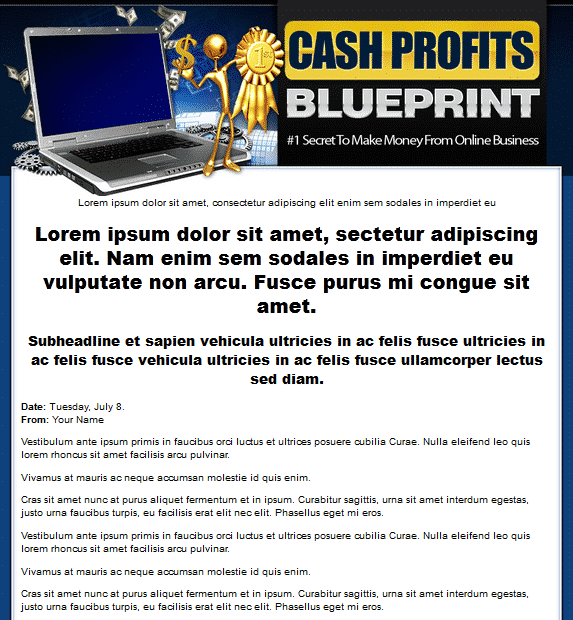 Efectivo Profits Plantilla de Blueprint